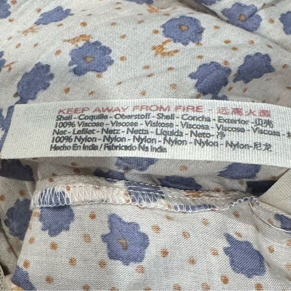 Free People Intimately Cream Blue Floral One Piece Bodysuit Women’s XS - Picture 4 of 4